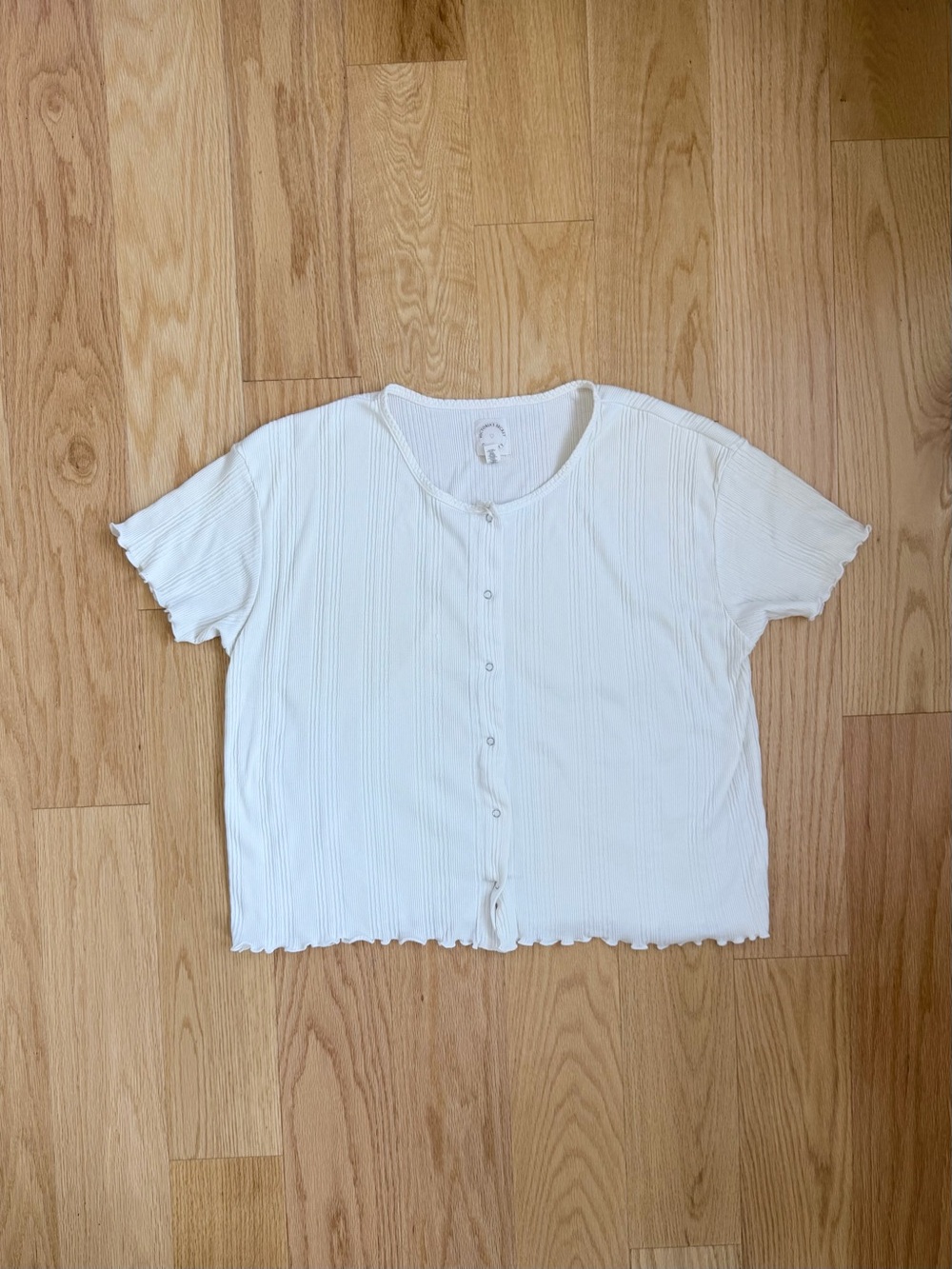 Vintage Victoria’s Secret Country Cream Pointelle Snap Front Top Y2K 90s Size L
